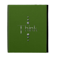 3 Dot Silver Block Think & Green Background iPad Case