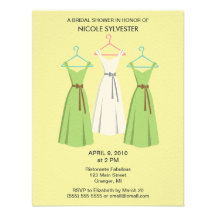 3 Dresses Bridal Shower Invitations - Sand