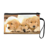 3 Golden Retriever Puppies Wristlet