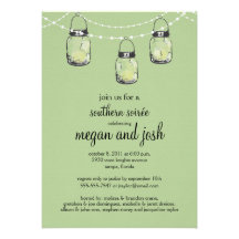 3 Hanging Mason Jars - Engagement Party Personalized Announcements