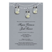 3 Hanging Mason Jars - Engagement Party Invites