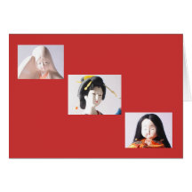3 Japanese Dolls Greeting Cards