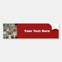 3 Kids and A Christmas Tree - Vintage Illustration Bumper Sticker