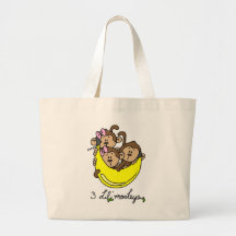 3 Li'l Monkeys Tshirts and Gifts Canvas Bags