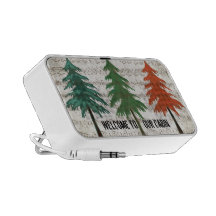 3 Pine Trees Welcome to Our Cabin Laptop Speaker