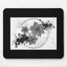 3 Pretty Flowers - B&W Infrared Mouse Pad