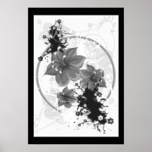 3 Pretty Flowers - B&W Infrared Print