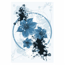 3 Pretty Flowers - Blue Acrylic Cut Out