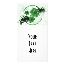 3 Pretty Flowers - Green Custom Photo Card