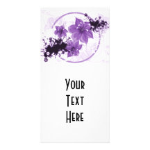 3 Pretty Flowers - Purple Customised Photo Card