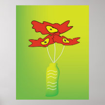 3 red flowers posters