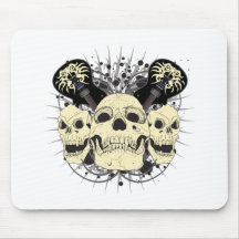 3 Rock n Roll Skulls Mousepads