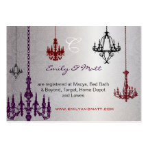 3 Silver Red & Black Chandeliers Damask Wedding Business Card Templates
