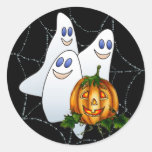 3 SPOOKS, WEB & JACK by SHARON SHARPE Round Stickers