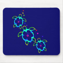 3 Tie Dyed Honu Turtles Mouse Pads