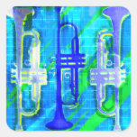 3 Trumpets Abstract Stickers