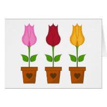 3 Tulips in Pots Card