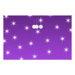 3 White Christmas Baubles on Purple Background. Stationery