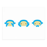 3 Wise Monkeys Post Cards