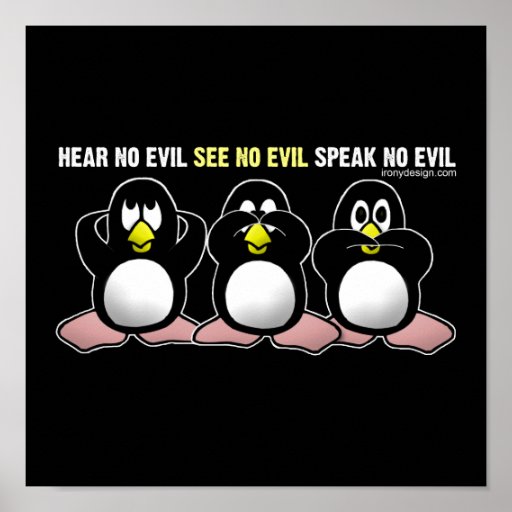 3 Wise Monkeys Poster