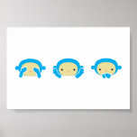 3 Wise Monkeys Poster