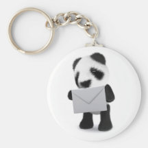 3d Baby Panda has a Letter Keychains