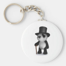 3d Baby Panda Top Hat Key Chains