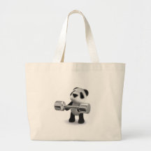 3d Baby Panda Weightlifter Bags