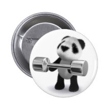 3d Baby Panda Weightlifter Buttons