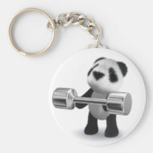 3d Baby Panda Weightlifter Keychain