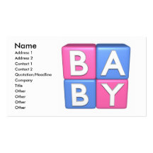 3D Baby Toy Blocks Business Card Templates