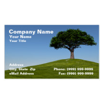 3D Cherry Tree on Hill Against Clear Blue Sky Business Cards