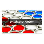 3D Coloured Paint Cans (Red White & Blue) Business Cards
