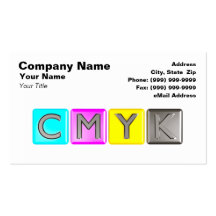 3D Colourful CMYK Blocks Business Card Template