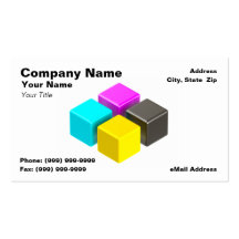 3D Colourful CMYK Blocks Business Card Templates
