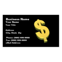 3D Gold Dollar Sign Business Cards