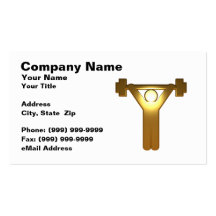 3D Gold Weightlifter Business Card Templates
