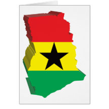 3D Map Of Ghana Card