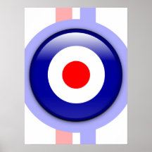 3d Mod target on Blue and red lines Print