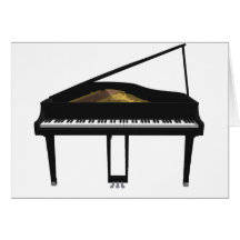 3D Model: Black Grand Piano: Greeting Cards