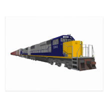 3D Model: Freight Train: Railroad: Post Cards