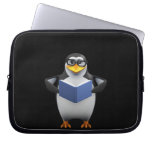 3d Penguin Reads Laptop Computer Sleeve