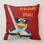 3d Penguin Swordfighter (editable) Pillow