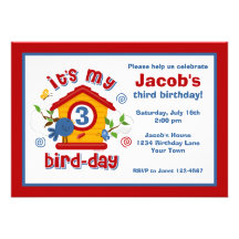 3rd Bird Day Party Invitation