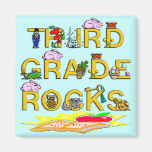 3rd Grade Rocks Fridge Magnets