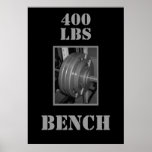 400 LBS BENCH Weightlifting Poster