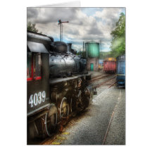4039 - In the train yard Greeting Card