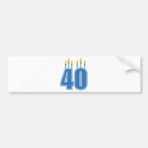 40 Birthday Candles (Blue / Green) Bumper Stickers