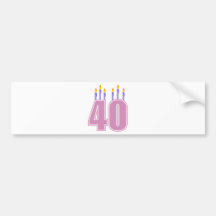 40 Candles (Pink / Purple) Bumper Sticker