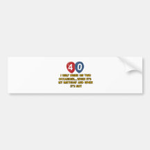 40 year old birthday designs bumper stickers
